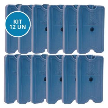 Imagem de Kit 12 Gelo Placa Gel Artificial Reutilizável Rígido 400ml - Gelotech