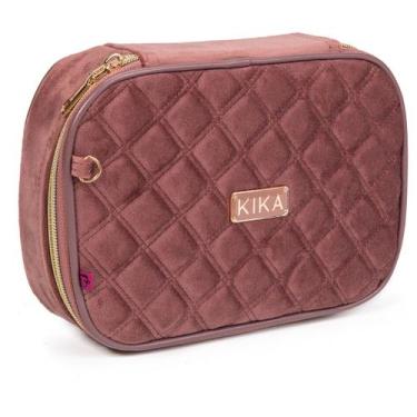 Imagem de Estojo Organizador Escolar Kika Camurça Box Grande Chaveiro, Laranja