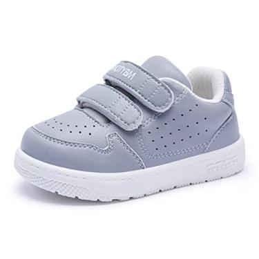 Imagem de BMCiTYBM Sapatos de bebê infantil menino menina primeiro andador tênis infantil leve antiderrapante para 6 9 12 18 24 meses, C - Cinza, 18-24 Months Toddler