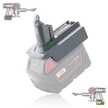 Imagem de FcotMiue Adaptador de bateria 2 em 1 compatível com aspirador de pó Dyson V6, ajuste de conversão Dewalt 20V & Milwaukee M18 18V bateria de lítio funciona com Dyson V6 Animal Absolute Motorhead DC58