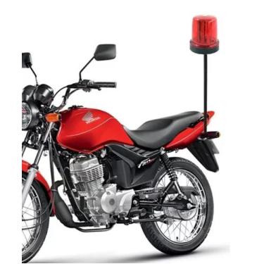 Imagem de Giroflex Giroled Vermelho 12V E Haste Para Moto - AUTOPOLI
