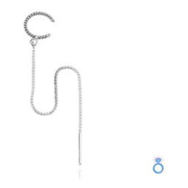 Imagem de Brinco Piercing Fake Corrente Palito em Prata 925 (1 uni) - Isa Roncar