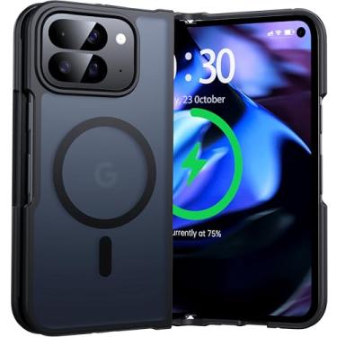 Imagem de FNDMIL Capa magnética NO.1 para Google Pixel 10 Pro Fold compatível com MagSafe [teste de queda de grau militar] [Fosco translúcido][Antiimpressão digital] Amortecedor de silicone macio para Google 10