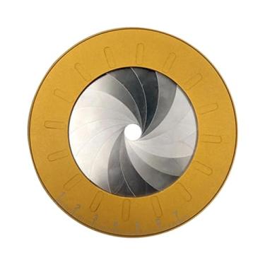 Imagem de Generic Régua de Desenho de Metal Redonda Ajustável, Ferramenta Rotativa, Leve, Versátil para Desenho E Medição, Diâmetro 12,5 Cm, Portátil.