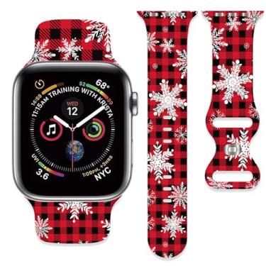 Imagem de Pulseira de Natal compatível com Apple Watch Ultra, séries 10, 9, 8, 7, 6, 5, 4, 3, 2 e 1 de 38 mm, 40 mm, 41 mm, 42 mm, 45 mm, 46 mm, 49 mm, SE, 38 0 mm, 40 mm, 40 mm, 41 mm, 41 mm, 44 mm, 46 mm, 2 e