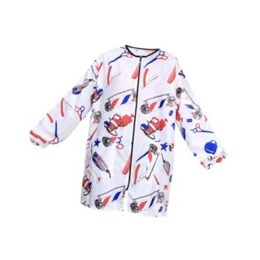 Imagem de OIIBWQ de cabeleireiro, de tosador de cães, capa de corte de cabelo, jaqueta de corte de cabelo à prova d'água para tosadores de cães SPA, Impresso em Branco