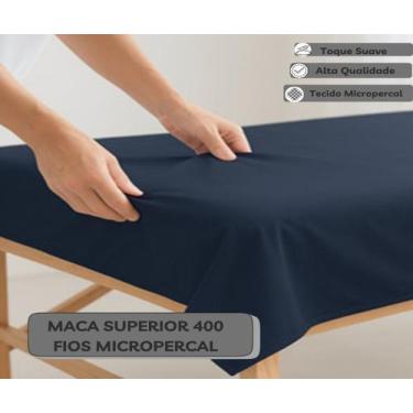 Imagem de Kit 2 Lençol Para Maca Superior Sem Elástico Micro Percal 400 Fios Cli