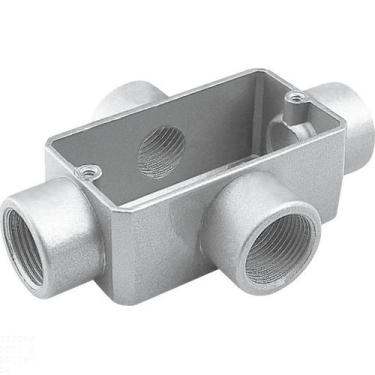 Imagem de Condulete fixo 1.1/4" tipo "X" - com tampa / sem rosca / sem pintura -