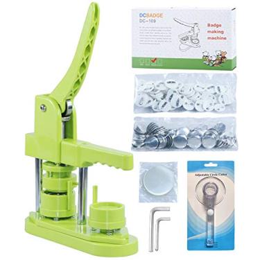 Imagem de Happizza Máquina de fazer botões, (3ª geração) sem instalação 32 mm (1,25 pol), kit de máquina de prensa de botões de pino DIY, máquina de prensa de crachá com 500 peças de botão grátis, imagens e