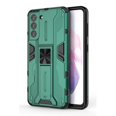 Imagem de SORAKA Capa para Samsung Galaxy S21 5G com suporte Capa de proteção resistente para Samsung Galaxy S21 5G Capa com placa de metal para suporte magnético para carro Capa Silm Fit