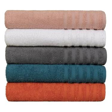 Imagem de Kit 5 Toalha Gigante Banhão Fio Penteado 100% Algodão - Julia (Variadas)