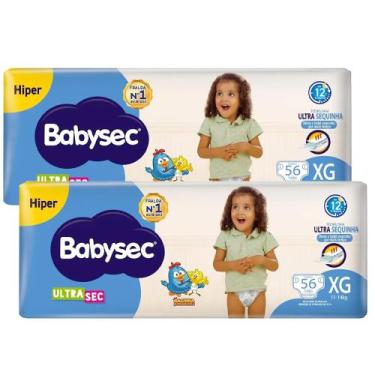 Imagem de Kit Fralda Descartável Babysec UltraSec Hiper XG 56 Unidades - 2 Unida