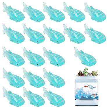 Imagem de NIIIYTYB 20 peças de estatuetas de baleia minúsculas de resina, tubarões e peixes, esculturas fofas de animais marinhos em miniatura para esconder no jardim de fadas, tema oceano, decorações para