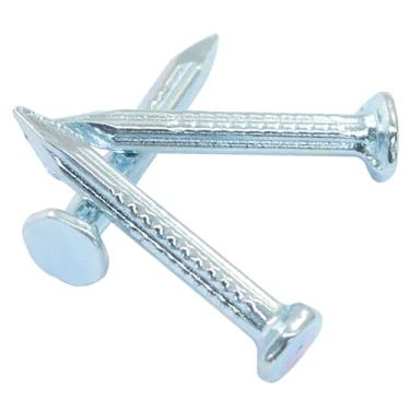 Imagem de Hordion 100 peças de pregos de 2 cm, pregos de cimento de aço carbono, pregos de alvenaria para tijolos de concreto, marcenaria, quadros, pendurar