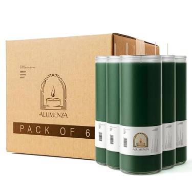 Imagem de Alumenza Vela branca de 7 dias em frasco de vidro – Cera de parafina sem cheiro de queima limpa – Velas de oração devocionais grandes e altas para casa, memorial, rituais, feitiços, batismos, pacote