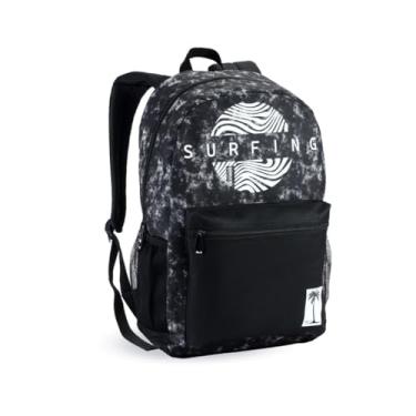 Imagem de Genérico Mochila Juvenil Grafite Skate Surfing Escolar Reforçada Cinza Média (46cm x 30cm x 16cm)