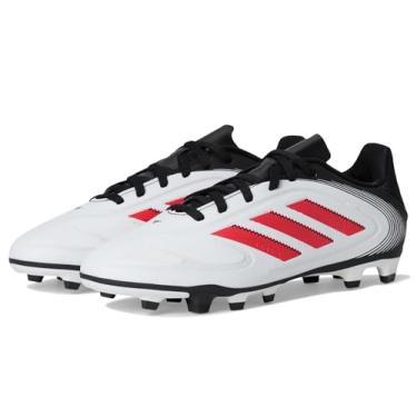 Imagem de adidas Tênis de futebol unissex Copa Pure 3 Club Firm Multi Ground, Branco/vermelho lúcido, preto, 1 Little Kid
