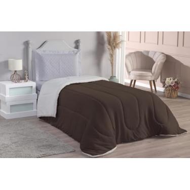 Imagem de Coberdrom Solteiro Fleece Sherpa Toque Macio Tabaco