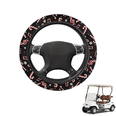 Imagem de Darisoco Capa de volante para carrinho de golfe Music Candys Xmas bloqueio de raios UV protetor de raios UV protetor de raios UV acessórios para veículos