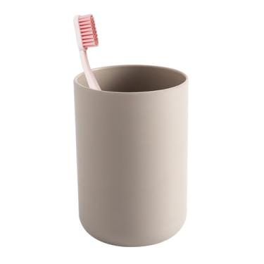 Imagem de Copos de suporte de escova de dentes de banheiro, copos de plástico branco para enxaguante bucal copo de água reutilizável armazenamento de banheiro para viagem em casa, 300 ml (café)