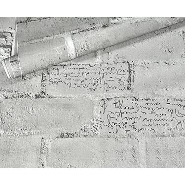 Imagem de Papel de parede de pedra de tijolo descasque e cole, 118 x 17.7 x 0 inches, off-white 52