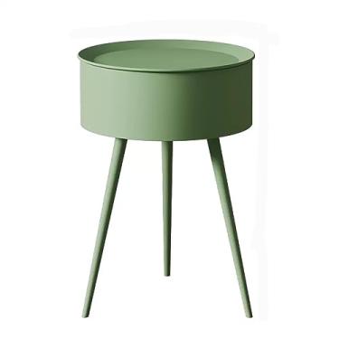 Imagem de Mesa de cabeceira de ferro simples mesa de cabeceira de perna alta cor sólida móveis de cabeceira pequena grande capacidade armazenamento armazenamento simples mesa de cabeceira mesa de cabeceira (cor