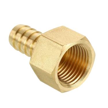 Imagem de Kozelo Pacote com 1 acessórios de mangueira de latão Farpas de mangueira de 2,5 cm para conexões fêmeas NPT de 2,5 cm para máquinas domésticas, banheiras de massagem e sistemas de irrigação