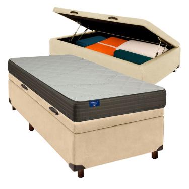 Imagem de Colchão Solteiro D33 + Bau Perola - Orthotech Inducol