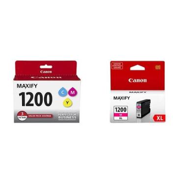 Imagem de Pacote múltiplo de tinta Canon MAXIFY PGI-1200 compatível com 3 cores
