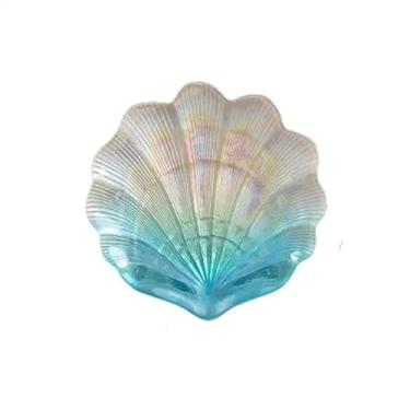 Imagem de Prato de serviço em forma de concha pratos de jantar de vidro gradiente pratos de cor salada prato de frutas sobremesa casamento família prato conjunto de utensílios de mesa pratos (tamanho: 19,5 cm)