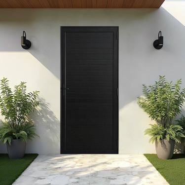 Imagem de Porta de Alumínio Lambri 214x96cm Magnum Atlântica Preto