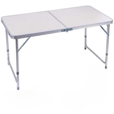 Imagem de Mesa Aluminio Dobravel Portátil que Vira Maleta 120x60cm - Camping para Área Externa com Alça, Dobrável Maleta, Portátil para Piquenique