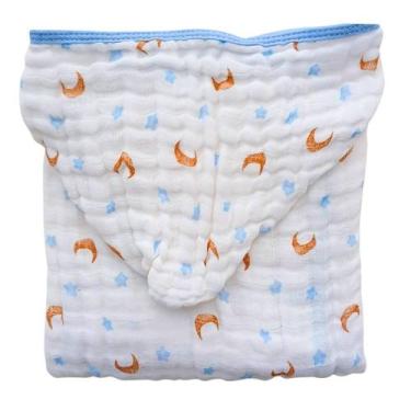 Imagem de Toalha de Banho Infantil com Capuz Soft 100 Algodão Tecido Fralda Dupl