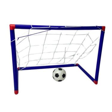 Imagem de Trave de Futebol Brinquedo com Bola - Azul - DDG