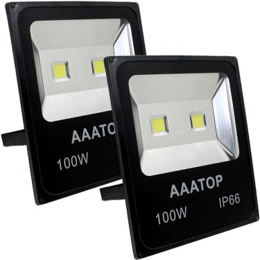 Imagem de Kit 6 Refletor Led Holofote Externo Jardim Muro 100w Branco