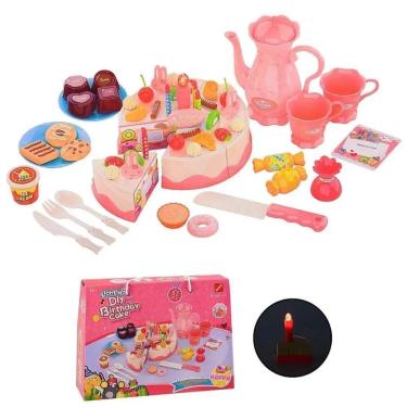 Imagem de Brinquedo Aniversário Bolo Cake Massinha Infantil 62 Peças