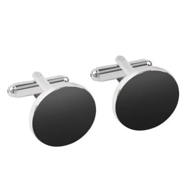 Imagem de Abotoaduras masculinas clássicas douradas prateadas para negócios, casamento, smoking, festas, aniversários, presentes de aniversário, One Size, Metal, Sem Pedra Preciosa