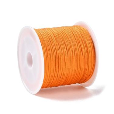 Imagem de Cordão de nylon de 0,8 mm para pulseiras, fabricação de joias, nó chinês, fio de nylon, contas para pulseiras trançadas da amizade, colares de macramê, artesanato faça você mesmo, laranja