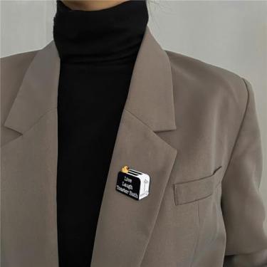 Imagem de Broche fofo para mulheres desenho animado pequeno pato amarelo esmalte broche novidade engraçado riso ao vivo torradeira banho letra lapela broches chapéu jaqueta mochilas bolsas roupas crachá