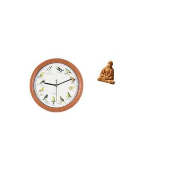 Imagem de Fenteer Relógio de Parede Melódico Sagrado Coração Estátua Decorativa Pássaro Relógio para Cozinha Casa Corredor Quarto Escritório Mesa Lareira Colecionável