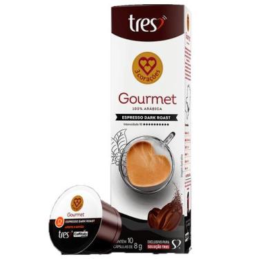 Imagem de Café em capsula 3 corações gourmet dark roast 10x8g