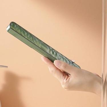 Imagem de Estojo de escova de dentes de viagem com tampa, caixa de suporte de escova de dentes portátil com orifícios de drenagem (verde)