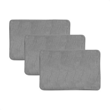 Imagem de Tapetes de Banheiro Antiderrapante Emborrachado Macio Super Soft 60x40cm (3, Cinza Escuro)