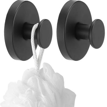 Imagem de 2 peças de ganchos para chuveiro, cozinha de banheiro, porta de vidro, espelho, azulejo – bucha, toalha, casaco, suporte de gancho de roupão de banho para pendurar até 6,8 kg, à prova de ferrugem
