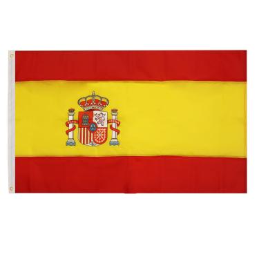 Imagem de AZ FLAG - Bandeira da Espanha Premium - 9,5 x 1,5 m - Braços bordados - Para exterior - Faixa espanhola Nylon 20DD com dois ilhós - Cores vivas - 9,5 m x 1,5 m - 150 x 90 cm