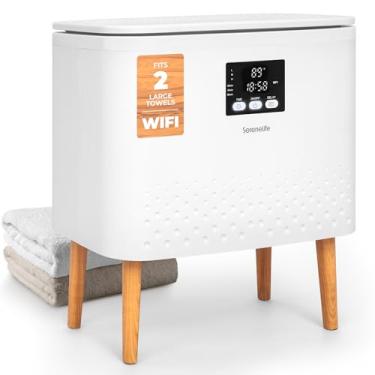 Imagem de SereneLife Balde retangular para aquecedor de toalhas, aquecedor de toalha quente de grande capacidade de 20L para banheiro com função WiFi, controle de aplicativo móvel, desligamento automático