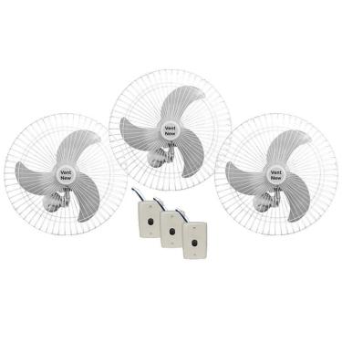 Imagem de Ventilador De Parede Vent New 60Cm Bivolt 200W Branco 3 Unid