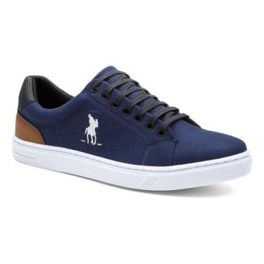 Imagem de Tênis Casual Polo Plus Masculino Original Confortável, Azul, Marinho, 