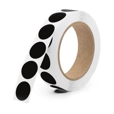 Imagem de Adesivos redondos pretos de 2,5 cm – 1.000 etiquetas adesivas redondas por rolo, adesivos coloridos para etiquetas de preço de venda de garagem, sala de aula, inventário, suprimentos de venda de