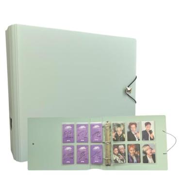 Imagem de Fichário K-KEEP [A5 Extra Largo] 6 Bolsos/5 Bolsos - [3,5 cm] - [Série Minimal] - Anel D Compacto para Iniciantes, Fichário para Colecionador OT5 ou OT6 (Verde Gelo)